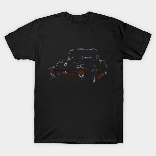 ford f100, colored T-Shirt by hottehue